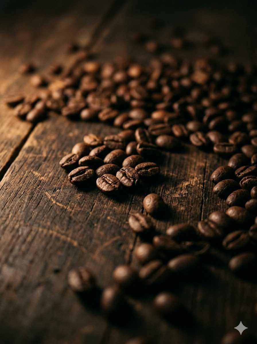 Torrefattore al lavoro, caldo bagliore del tamburo di tostatura